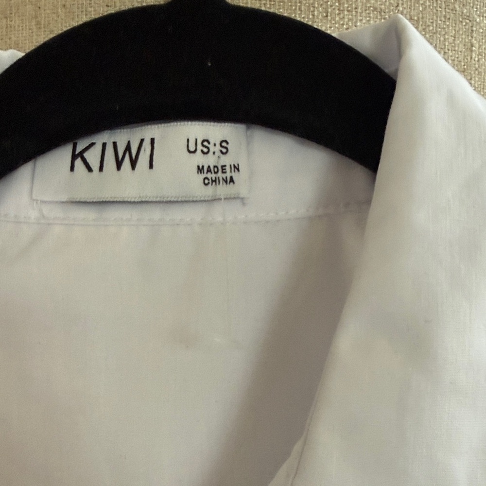 Kiwi White Pearl-Trim Button Front Shirt - Picture 3 of 3